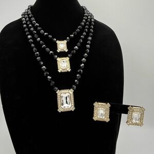 Heidi Daus Estate Splendor Set: Jet Black Swarovski Crystal